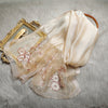 Elegant Silk Embroidered Scarf – Luxurious Twill Weave with Floral Detailing