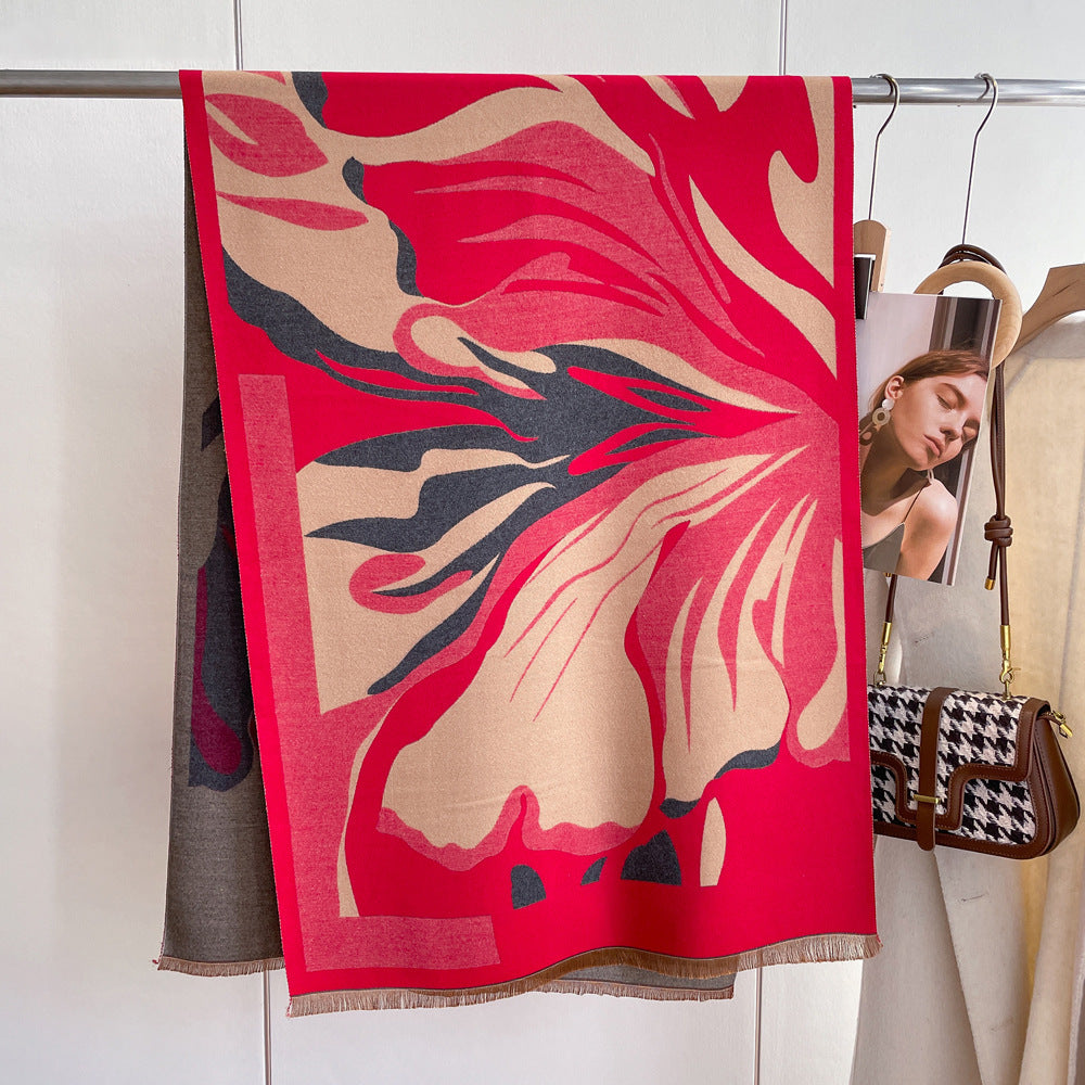 Artificial Cashmere Scarf – Women's Autumn & Winter Wrap (65x185cm)