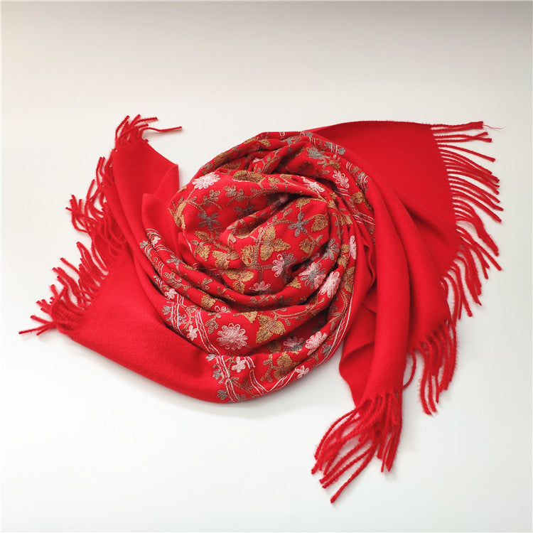 Unisex Imitation Cashmere Scarf – Soft, Warm & Stylish Tie-Dye Wrap with Tassels