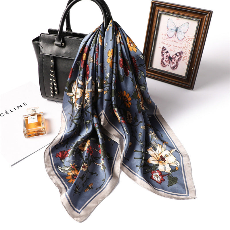 Elegant Decorative Silk Scarf – Stylish 70x70cm Square Wrap for Women