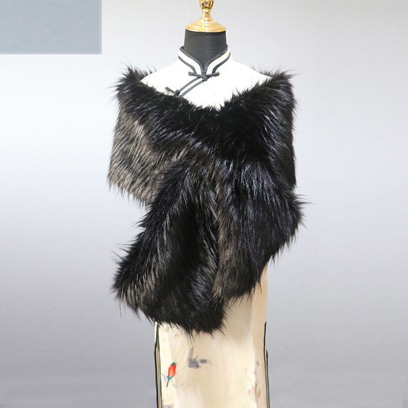 Luxury Faux Fur Shawl – Warm & Elegant Winter Wrap
