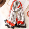 Houndstooth Imitated Silk Scarf – Chic & Elegant