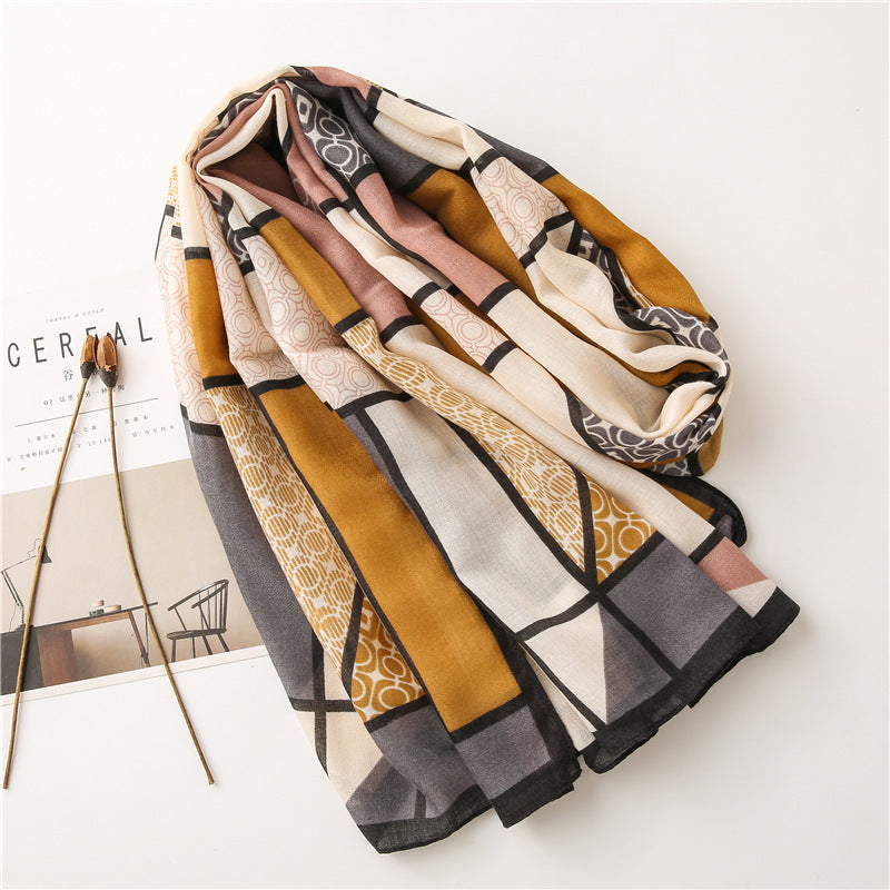 Shawl Autumn & Winter Warm British Plaid Korean Style Scarf (Dual-Use)