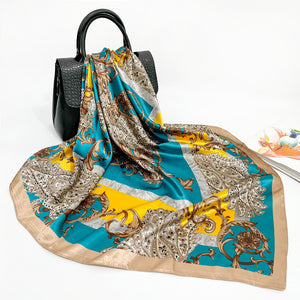 Elegant 90cm Silk Square Scarf – Lightweight & Stylish for All Seasons