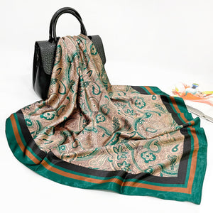 Elegant 90cm Silk Square Scarf – Lightweight & Stylish for All Seasons