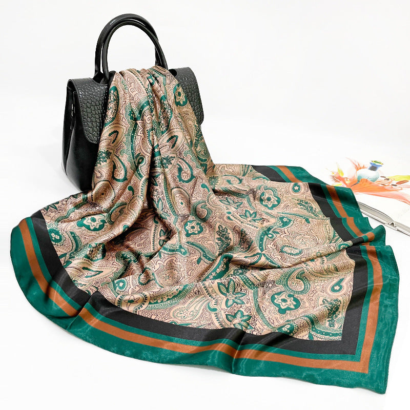 Elegant 90cm Silk Square Scarf – Lightweight & Stylish for All Seasons