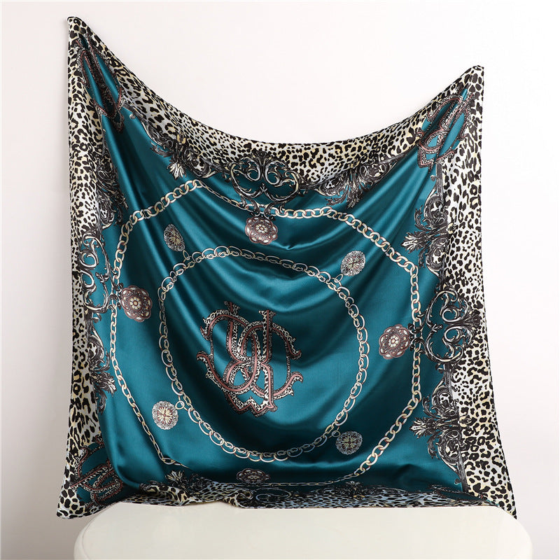 Scarf Fashion – Leopard Print Silk Satin Scarf