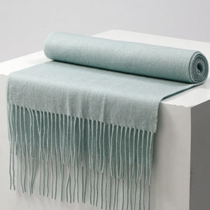 Unisex Solid Color Wool Scarf – Thickened Winter Warmth