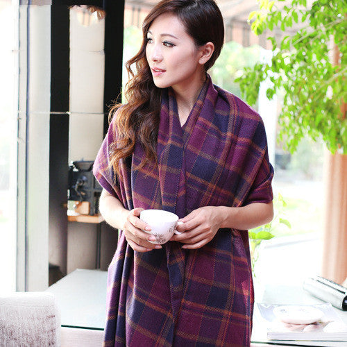 Unisex Oversized Wool-Blend Scarf – Soft & Warm Twill Wrap with Tassels