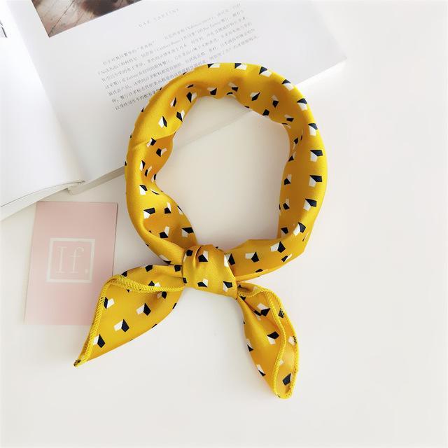 Elegant Printed Satin Scarf – Chic & Versatile Accessory