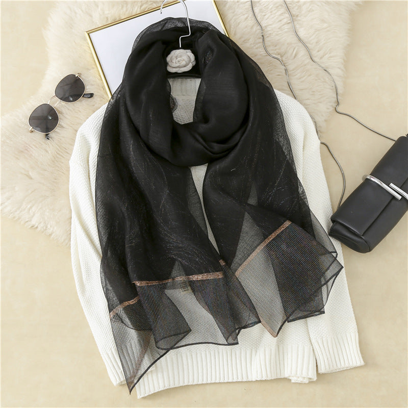 Women's Elegant Wool Silk Scarf – Soft & Warm Tie-Dye Wrap (200x75cm)
