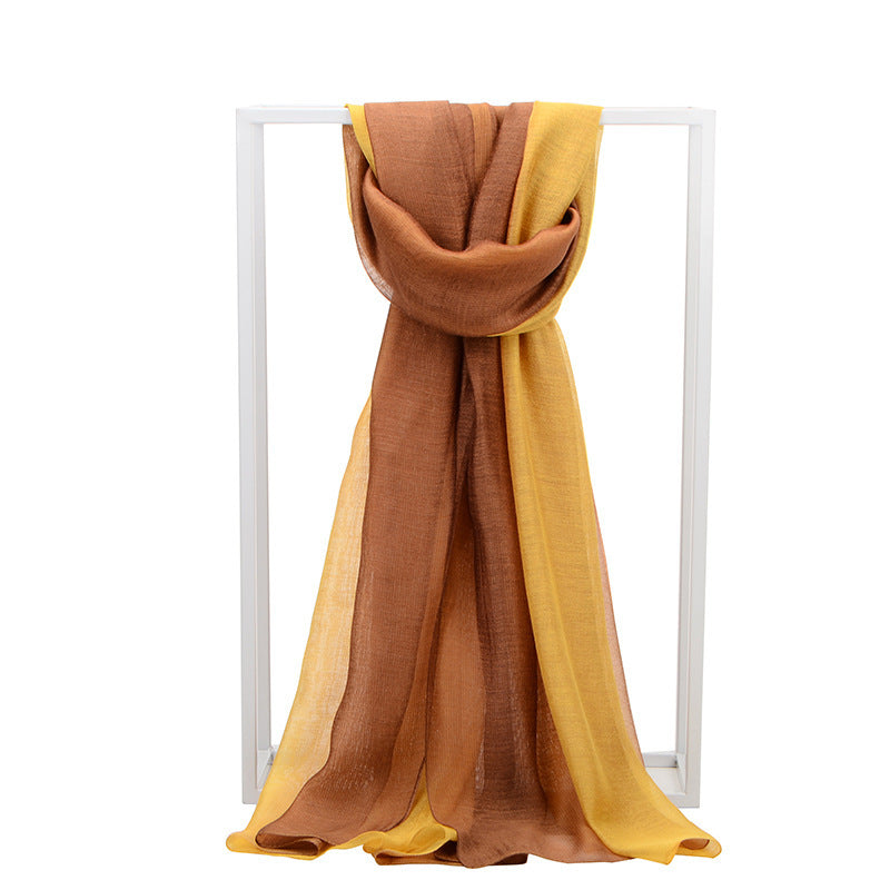 Luxury Silk Scarf & Beach Shawl – Gradient Tie-Dye Sunscreen Wrap for Women