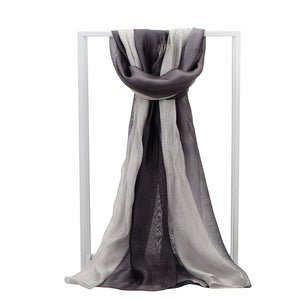 Luxury Silk Scarf & Beach Shawl – Gradient Tie-Dye Sunscreen Wrap for Women