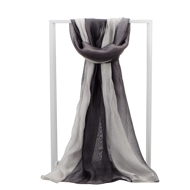 Luxury Silk Scarf & Beach Shawl – Gradient Tie-Dye Sunscreen Wrap for Women