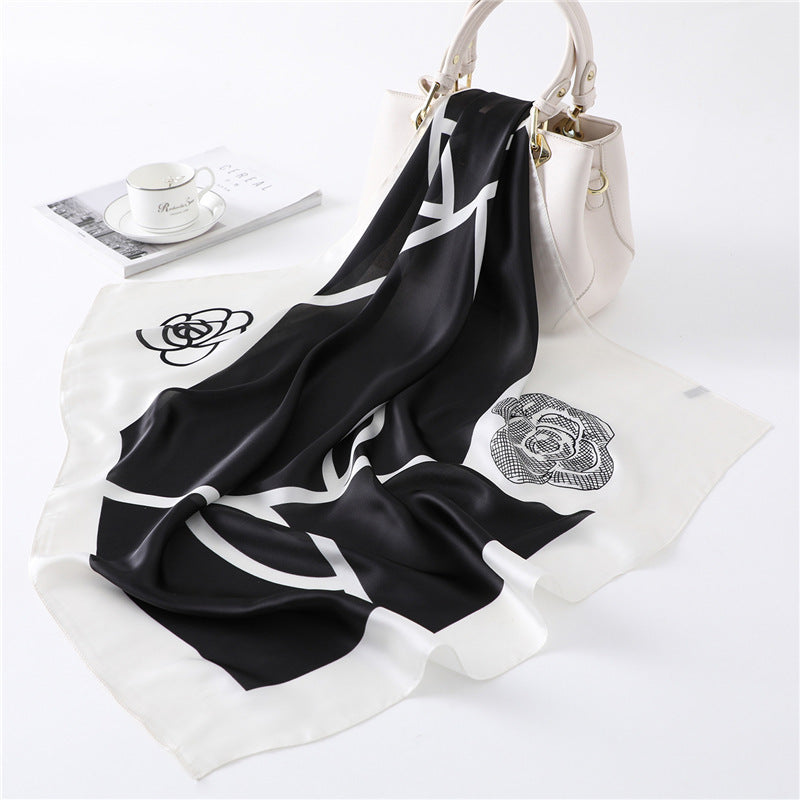 Elegant Decorative Silk Scarf – Stylish 70x70cm Square Wrap for Women