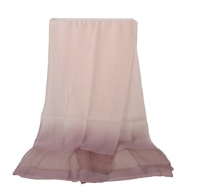 Luxury Silk Scarf & Beach Shawl – Gradient Tie-Dye Sunscreen Wrap for Women