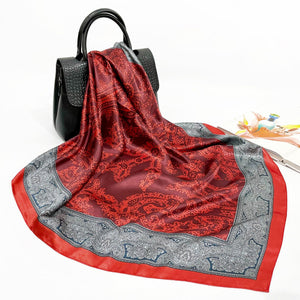 Elegant 90cm Silk Square Scarf – Lightweight & Stylish for All Seasons