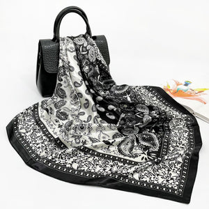 Elegant 90cm Silk Square Scarf – Lightweight & Stylish for All Seasons