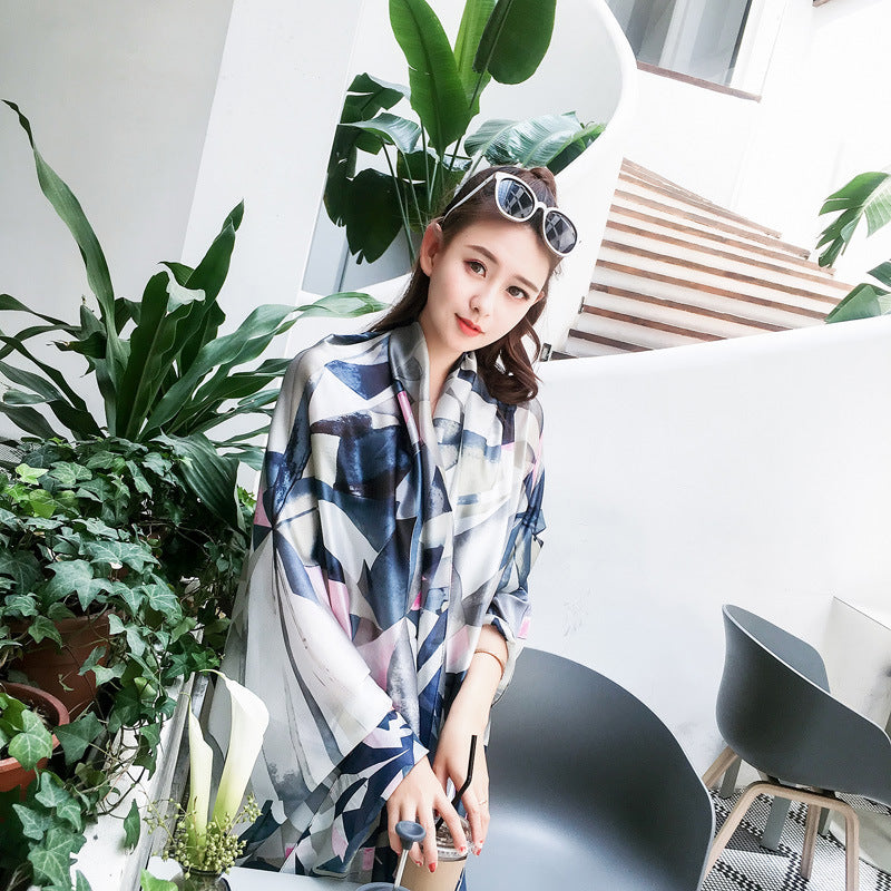 Elegant Diamond Silk Scarf – Luxurious & Stylish Wrap for Women