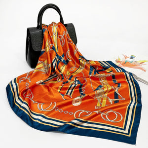 Elegant 90cm Silk Square Scarf – Lightweight & Stylish for All Seasons