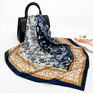 Elegant 90cm Silk Square Scarf – Lightweight & Stylish for All Seasons