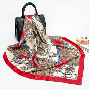 Elegant 90cm Silk Square Scarf – Lightweight & Stylish for All Seasons