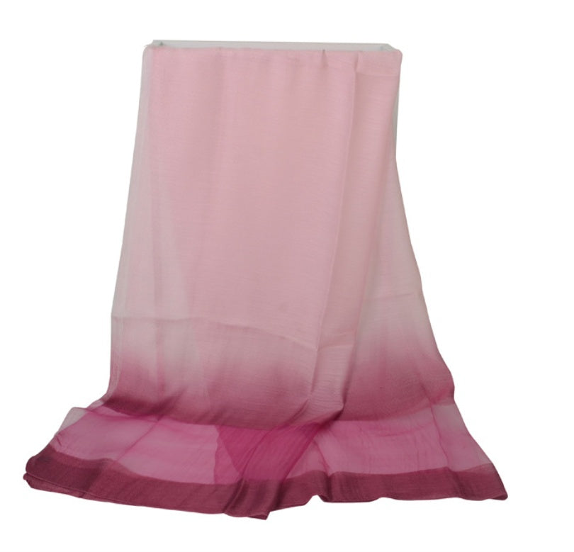 Luxury Silk Scarf & Beach Shawl – Gradient Tie-Dye Sunscreen Wrap for Women