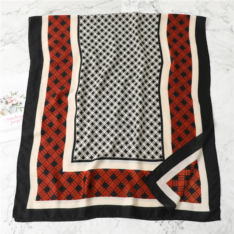 Ladies' Casual Plaid Winter Scarf – Warm & Stylish