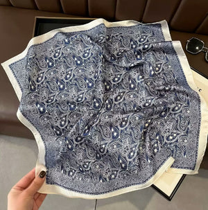 Elegant Floral Silk Square Scarf – Versatile & Stylish (70x70cm)