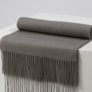 Unisex Solid Color Wool Scarf – Thickened Winter Warmth