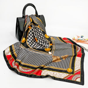 Elegant 90cm Silk Square Scarf – Lightweight & Stylish for All Seasons