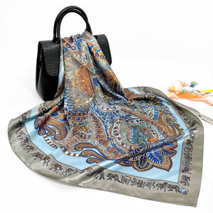 Elegant 90cm Silk Square Scarf – Lightweight & Stylish for All Seasons