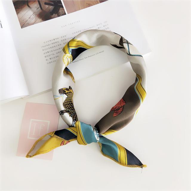 Elegant Printed Satin Scarf – Chic & Versatile Accessory