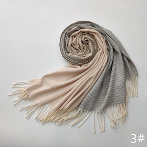 Unisex Imitation Cashmere Scarf – Soft, Warm & Stylish Tie-Dye Wrap with Tassels