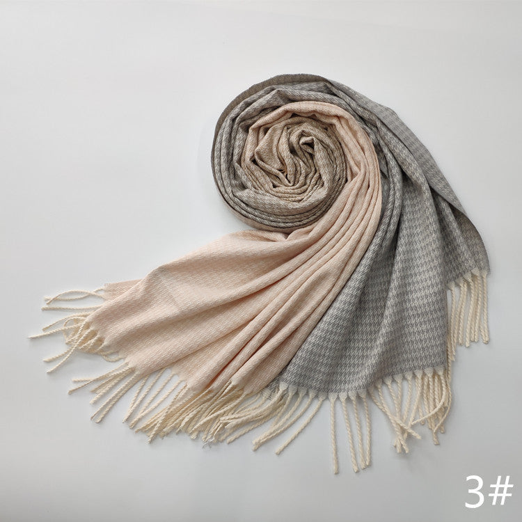 Unisex Imitation Cashmere Scarf – Soft, Warm & Stylish Tie-Dye Wrap with Tassels