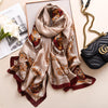 Floral Imitation Silk Scarf – Elegant & Lightweight Wrap for Women