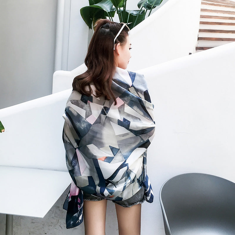 Elegant Diamond Silk Scarf – Luxurious & Stylish Wrap for Women