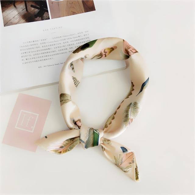 Elegant Printed Satin Scarf – Chic & Versatile Accessory