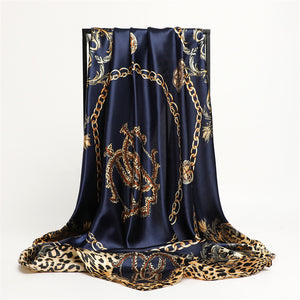 Scarf Fashion – Leopard Print Silk Satin Scarf