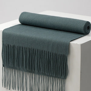 Unisex Solid Color Wool Scarf – Thickened Winter Warmth