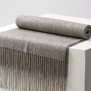 Unisex Solid Color Wool Scarf – Thickened Winter Warmth