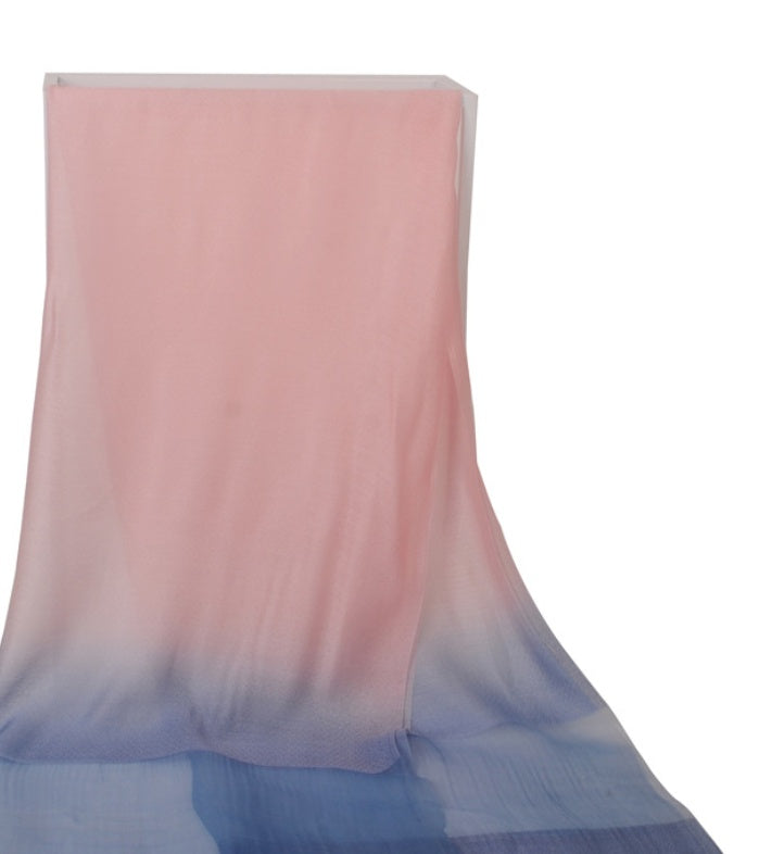 Luxury Silk Scarf & Beach Shawl – Gradient Tie-Dye Sunscreen Wrap for Women