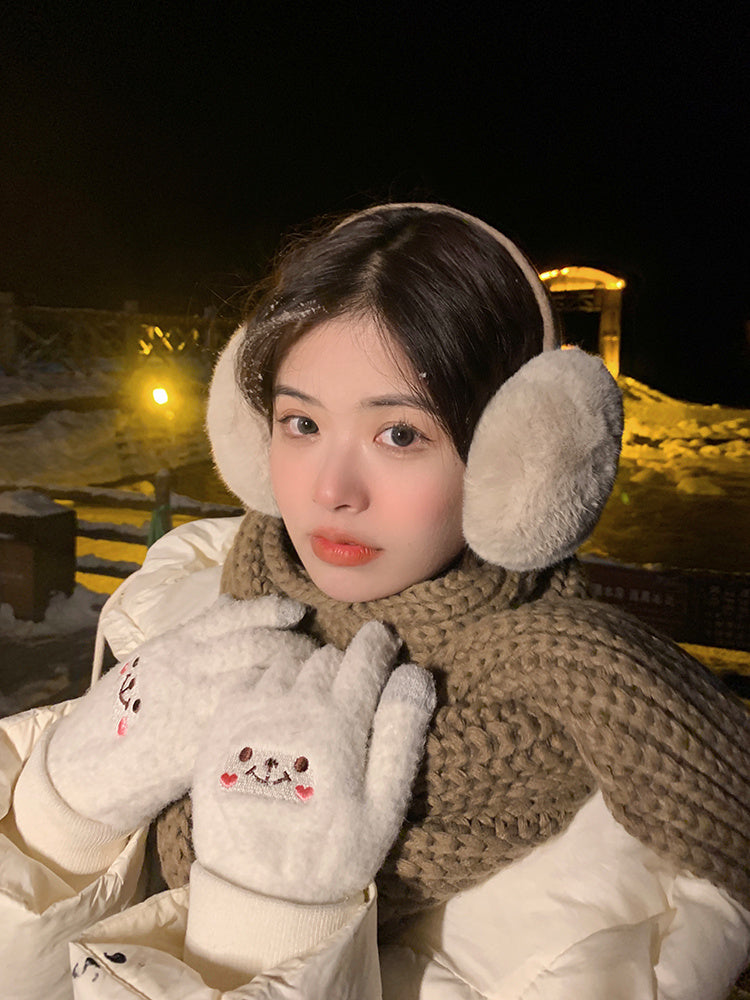 Women's Winter Knitted Wool Scarf – Warm Velvet Shawl (30x200cm)