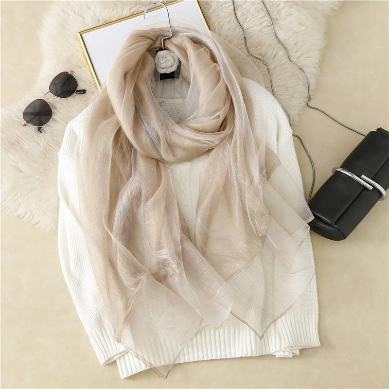 Women's Elegant Wool Silk Scarf – Soft & Warm Tie-Dye Wrap (200x75cm)