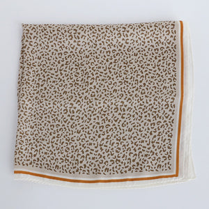 Artificial Silk Leopard Print Scarf – Stylish Square Silk Scarf for Women (70x70cm)