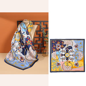 Women's Fashionable Mulberry Silk Scarf – Elegant Printed Square Wrap (70x70cm)