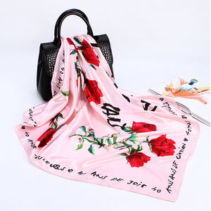 Elegant 90cm Silk Square Scarf – Lightweight & Stylish for All Seasons