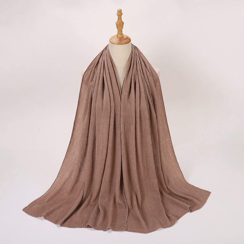 Silver Silk Crumpled Toe Scarf