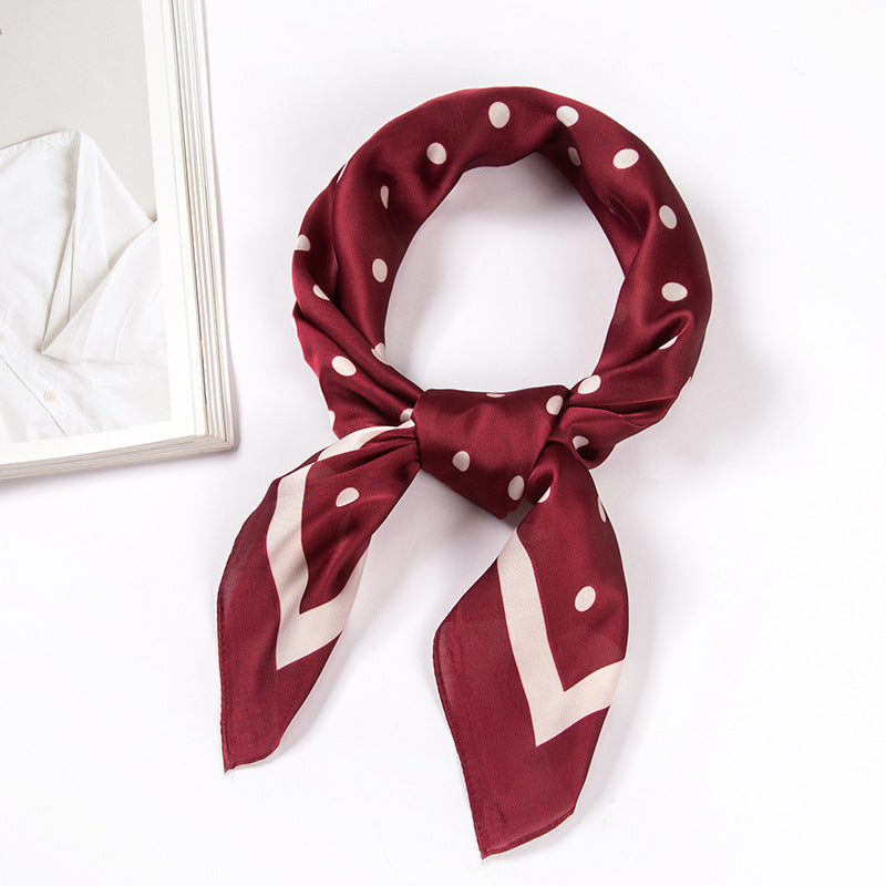 Elegant 70cm Silk Satin Square Scarf – Multi-Purpose Fashion Accessory