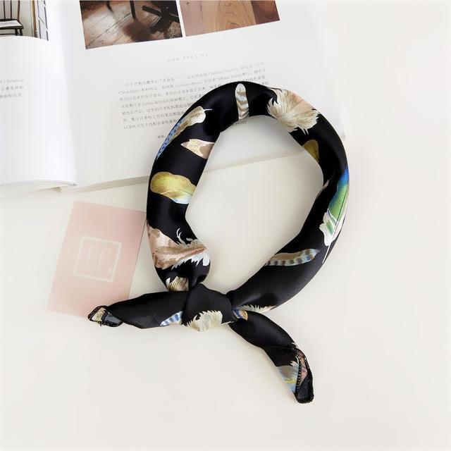 Elegant Printed Satin Scarf – Chic & Versatile Accessory
